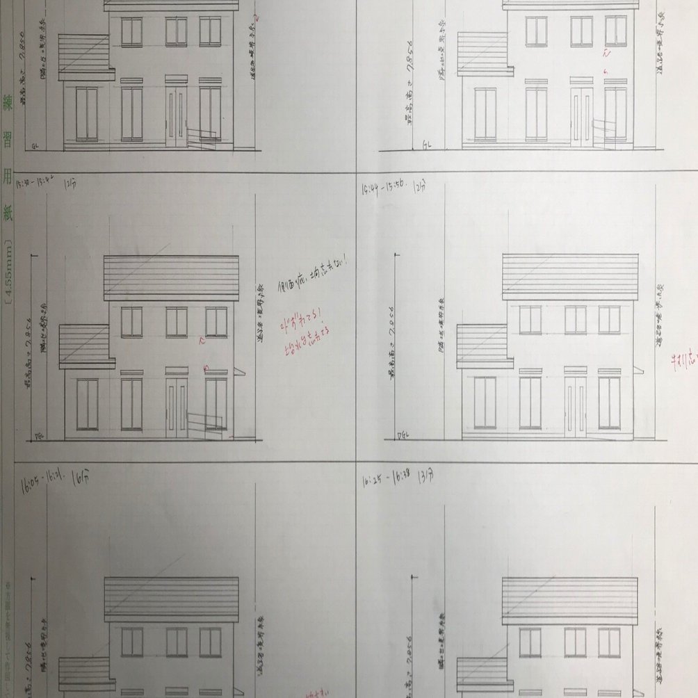 独学二級建築士【18製図編】木造の立面図なら10分で描けるかも？｜マリモコ