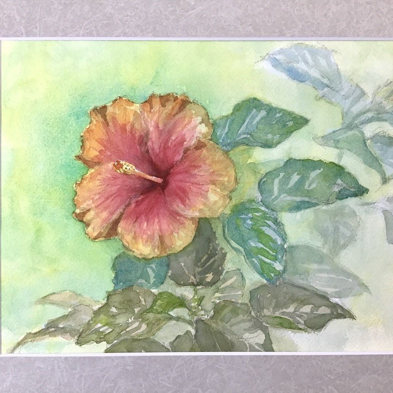 絵画レンタル007「常夏の記憶」〜ハイビスカス｜あかり花鳥風月＠花の