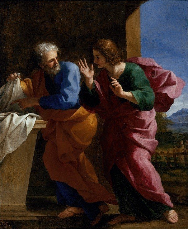 St._John_and_St._Peter_at_Christ's_Tomb ジョヴァンニ・フランチェスコ・ロマネッリ　キリスト　墓　ペトロ　ヨハネ