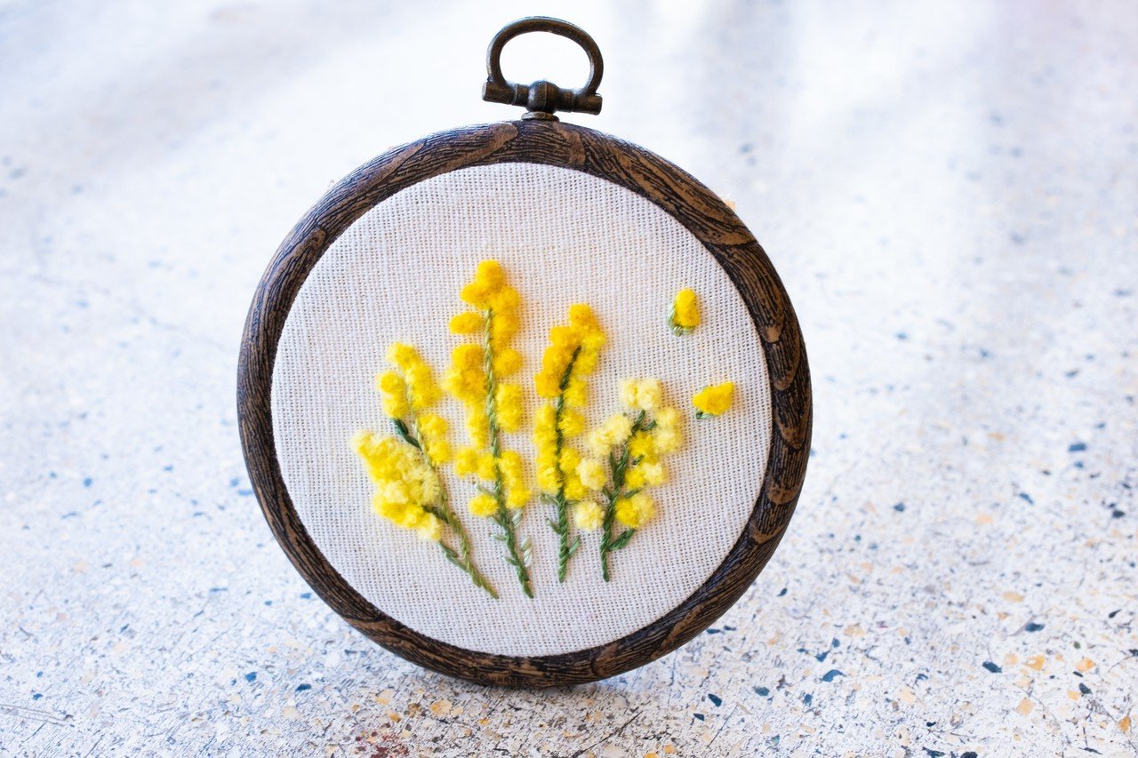 💛ミモザの花刺繍の作り方（最新版2021.10）｜Art Fiber Endo