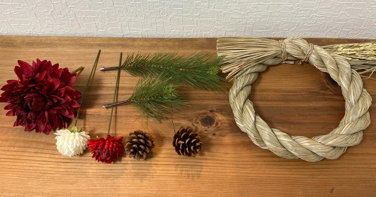 DIY】しめ縄リースを自作｜雪が降る