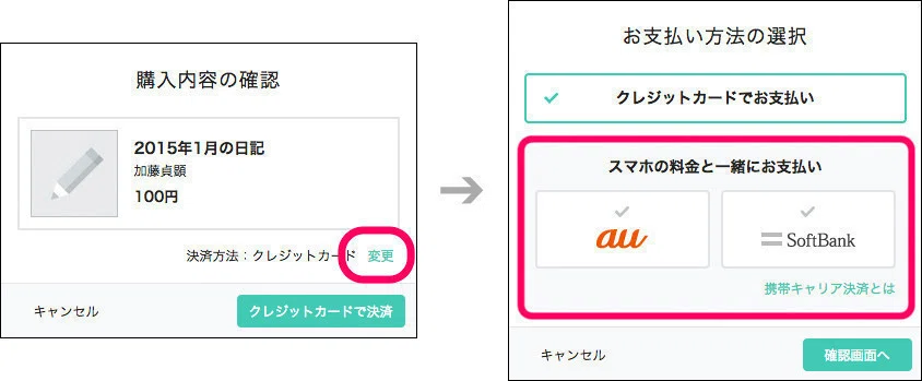 noteでのお支払いに、au/SoftBankのキャリア決済がご利用いただける 