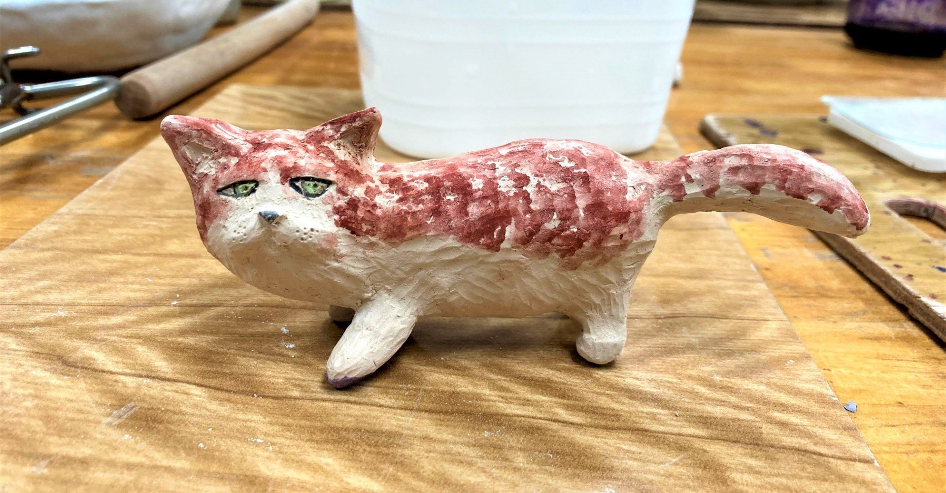 【陶芸】まんまる猫の一輪挿し・置物（作家もの） 陶芸】まんまる猫の一輪挿し・置物（作家もの）