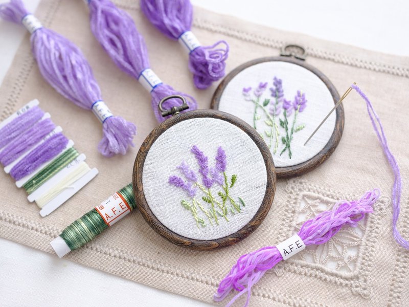 ラベンダーの花刺繍の作り方 Art Fiber Endo Note