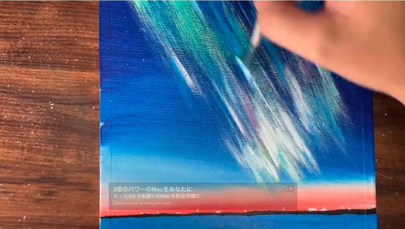 アクリル絵の具で 夜明けのオーロラ を描く方法 初心者が簡単に絵を描く方法 Junya Art Note