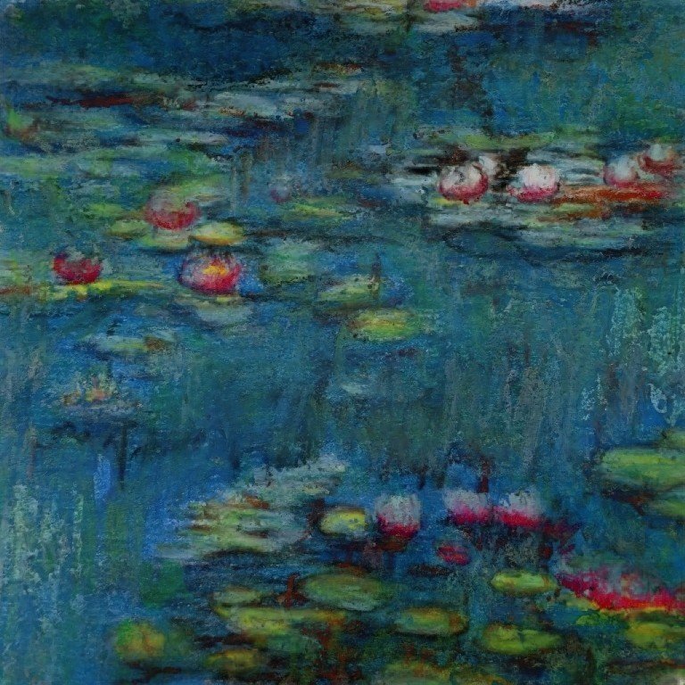 クロード・モネ 油彩画「睡蓮」(模写)