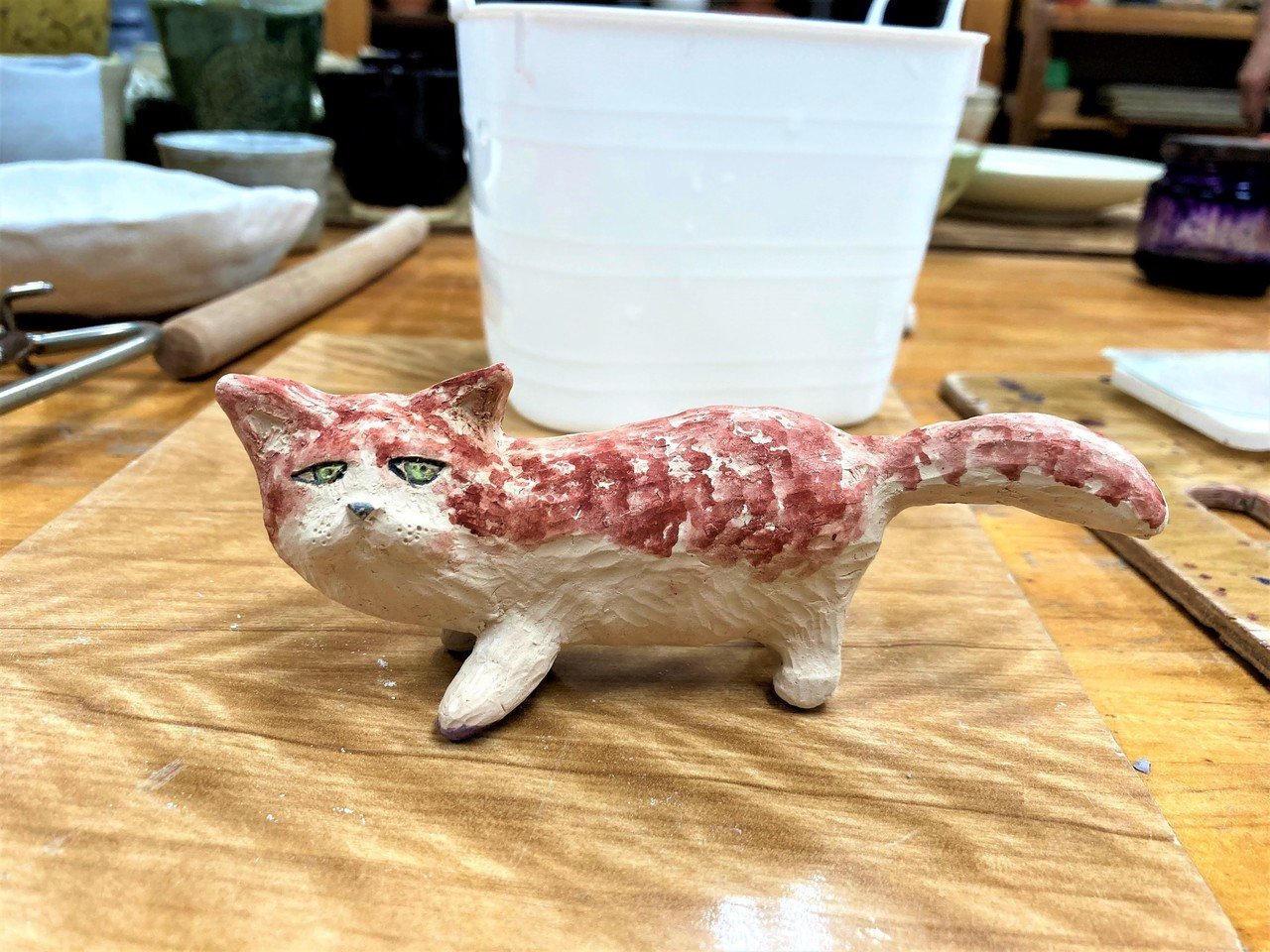 no.18 ぶさかわ猫の置物 完成編｜Nao🍎＠陶芸主婦