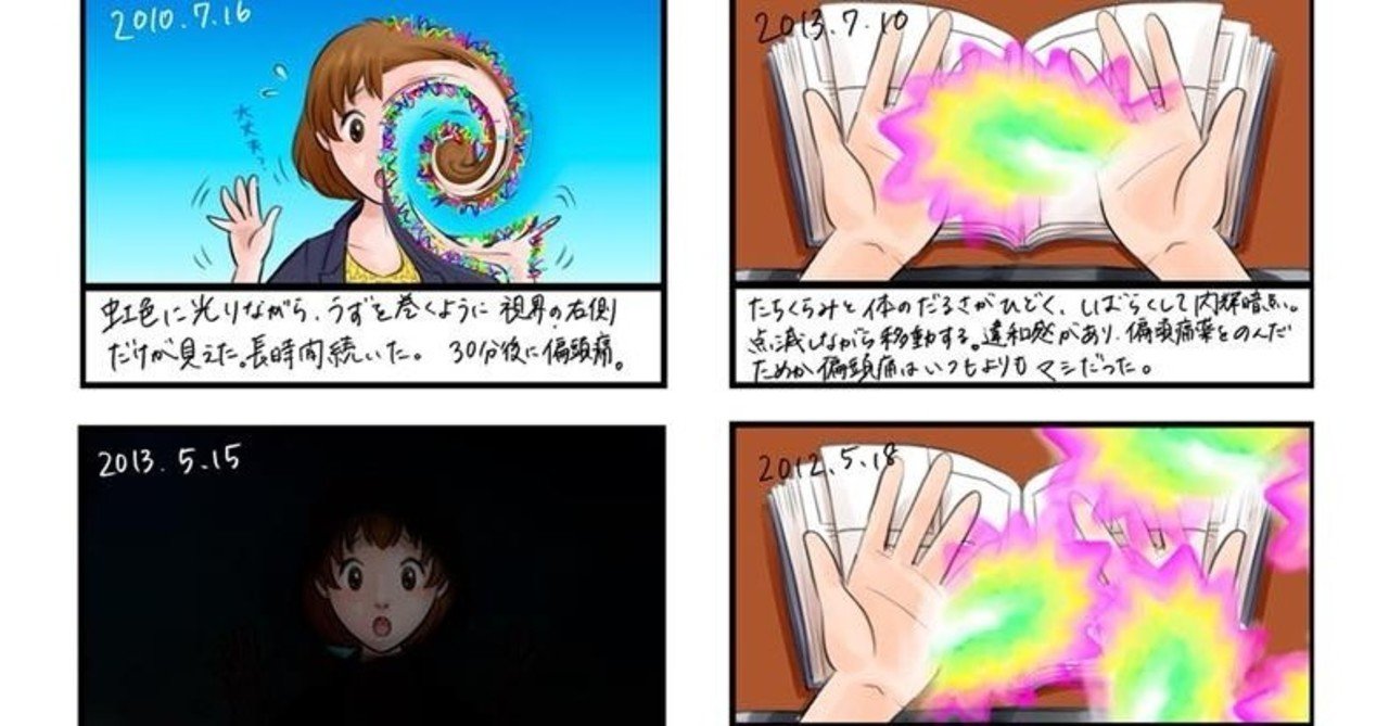偏頭痛の前兆 閃輝暗点の記録 シノブデザイン 石黒しのぶ Note