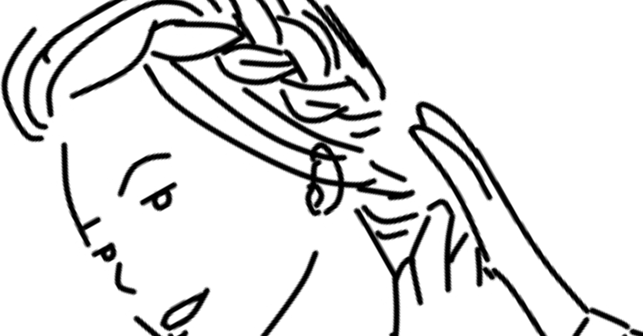 シンプルイラスト Noteヘッダー画像素材 林檎と女性 Atelier Hanami Note