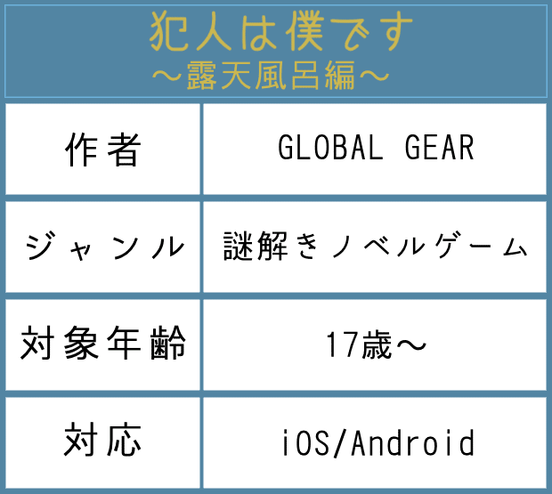 です 露天 風呂 は 僕 犯人