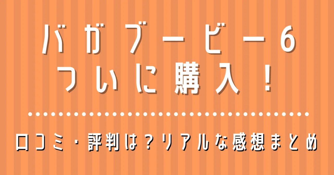 バガブービー6、ついに購入！口コミ・評判は？リアルな感想まとめ 
