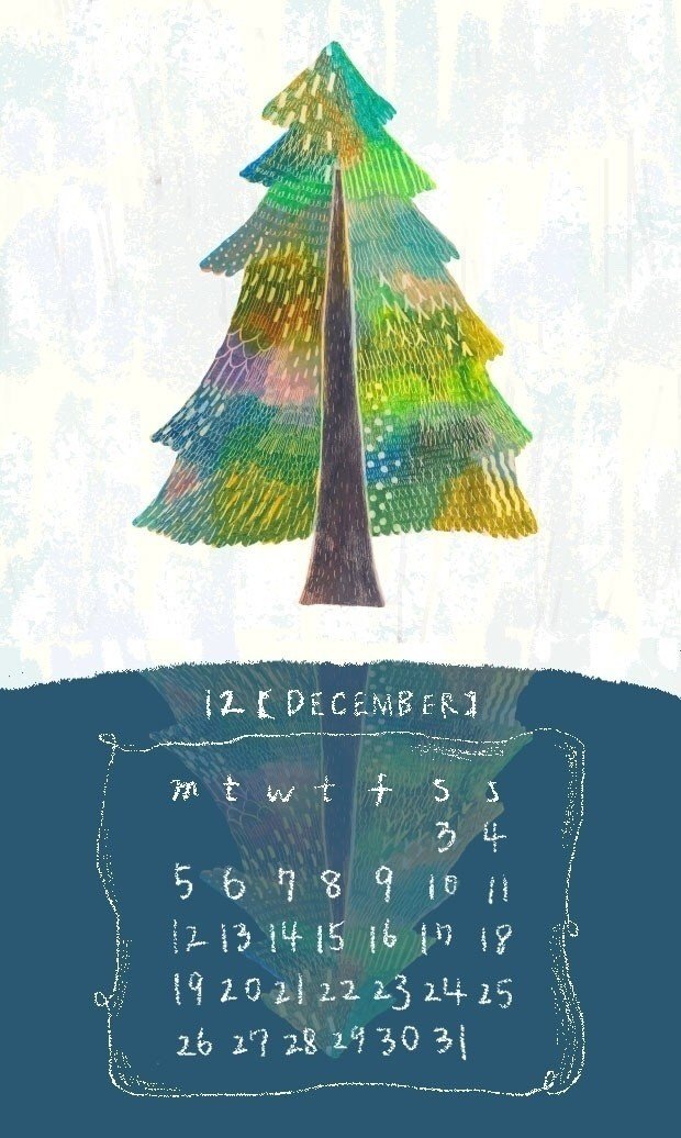 ロック画面用カレンダー16年12月 月曜始まり Megkmit 小学校で働く 多摩グラ卒デザイナー Note