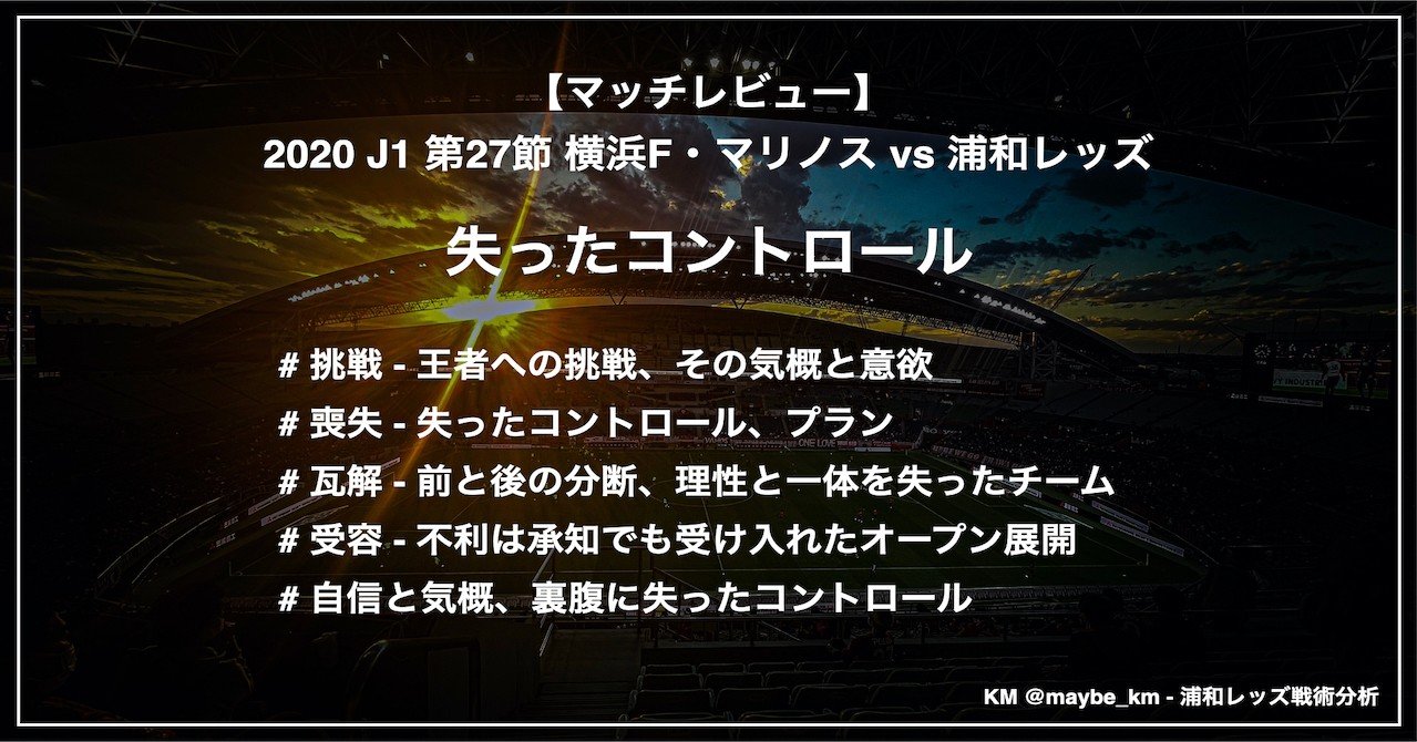 レビュー 失ったコントロール J1 第27節 横浜f マリノス Vs 浦和レッズ Km 浦和戦術分析 Note