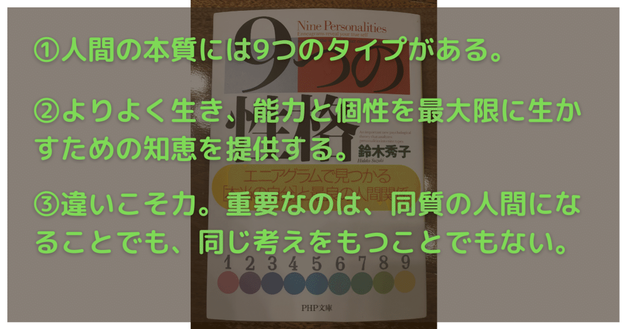9つの性格 エニアグラムで見つかる 本当の自分 と最良の人間関係 高橋ひろあき 学びのアウトプット士 Note 9つの性格 エニアグラムで見つかる 本当の自分 と最良の人間関係 高橋ひろあき 学びのアウトプット士 Note
