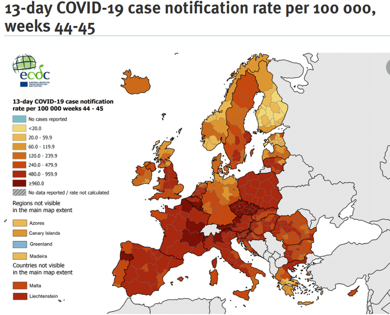 ヨーロッパ感染率
