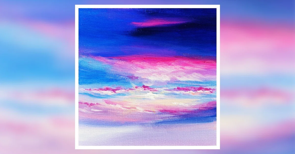 アクリル絵の具で【綺麗な夕焼け】を描く方法 | 初心者が簡単に絵を 