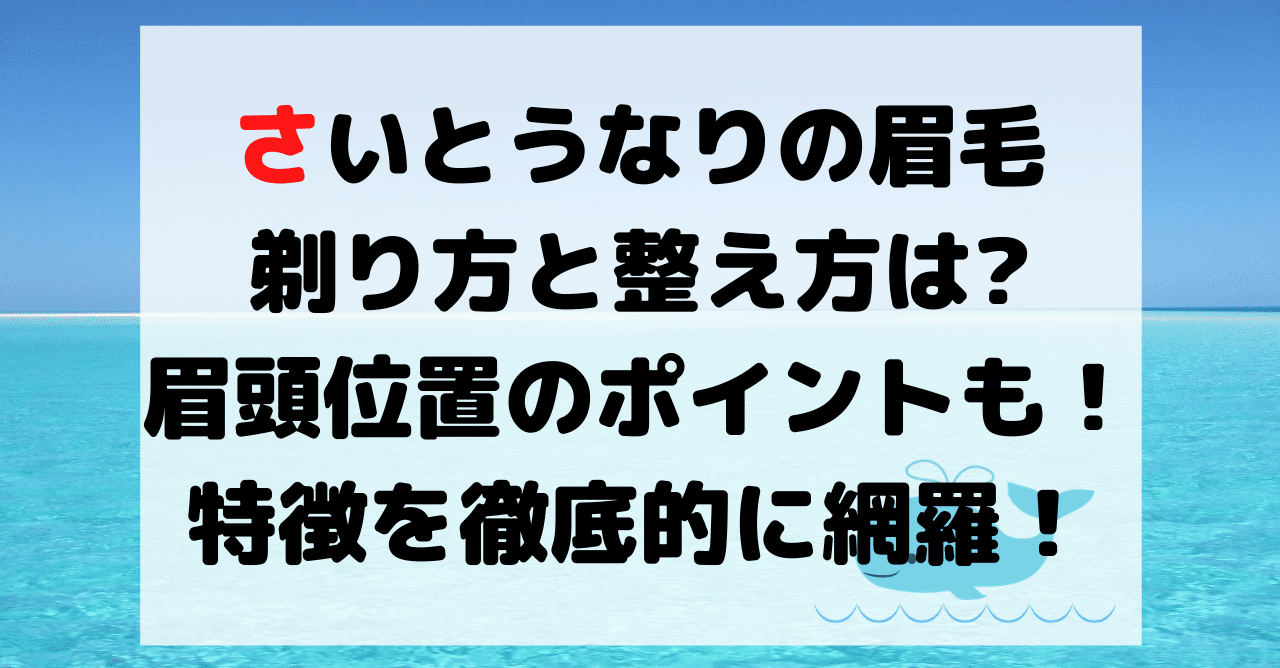 さいとうなりの眉毛の剃り方と整え方は 眉頭位置とポイントや特徴 Hirose0219 Note