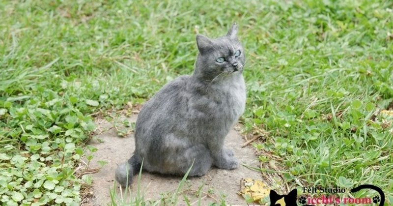 羊毛フェルトで ブラックスモーク の猫を作る きたがわたけし Note