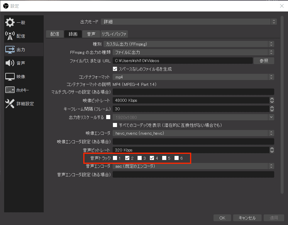 設定_出力_録画