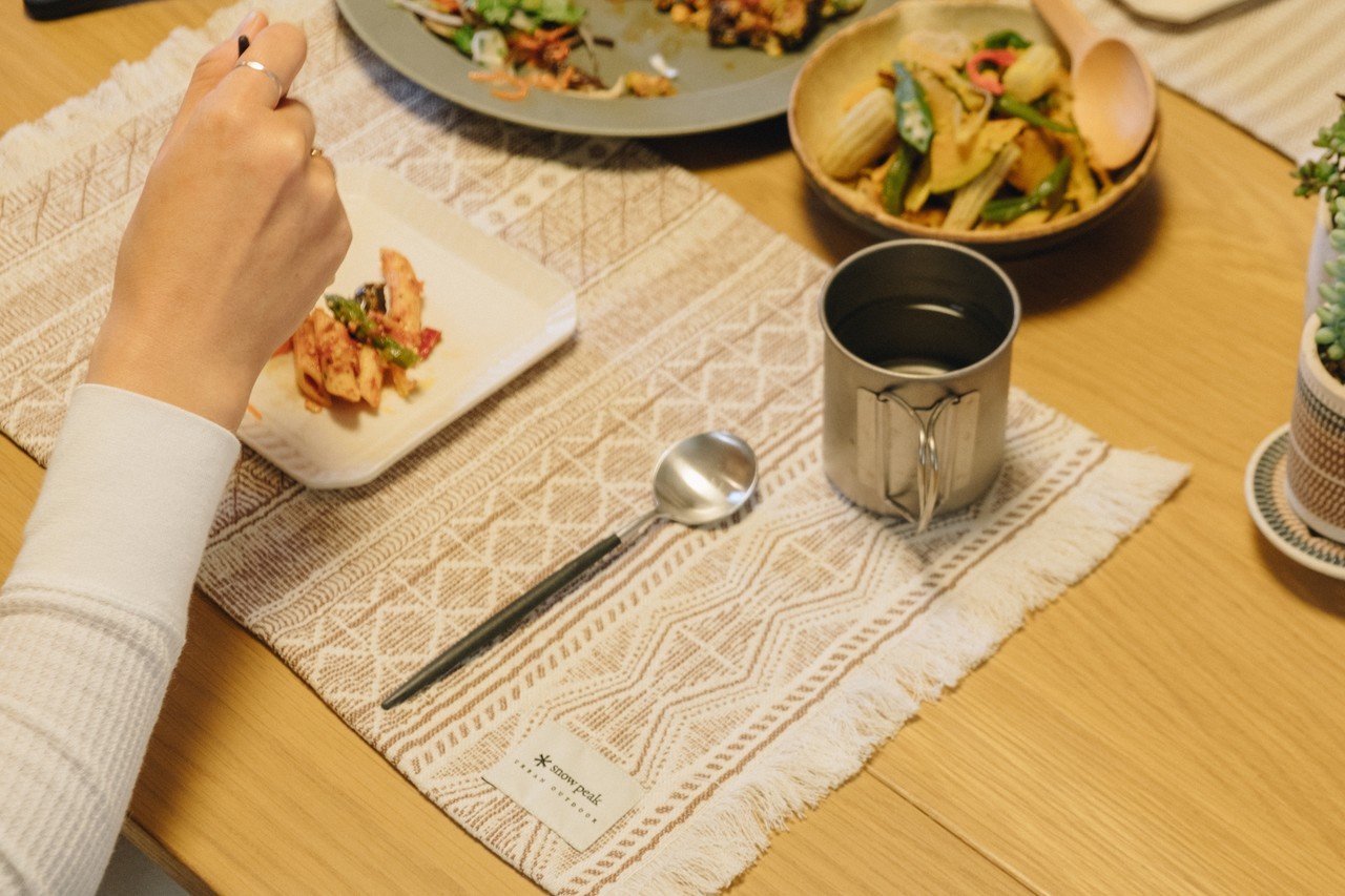 テーブル用品 Cotton Herringbone Stripe Table Mat One Cotton Herringbone Stripe Table Mat One