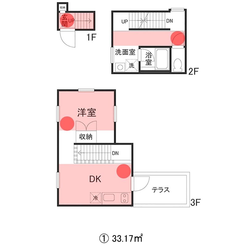 33㎡間取り3つ_視界広がり_1