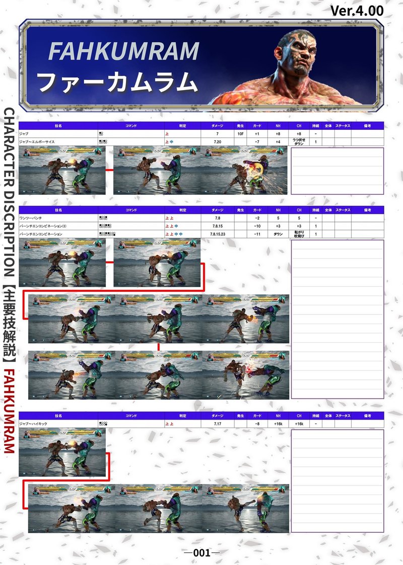 ファーカムラム モーション表 (1)