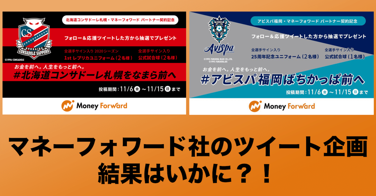 マネーフォワード 社が北海道コンサドーレ札幌とアビスパ福岡で実施したツイート企画を調査してみた くろっぷ 谷脇良也 Note