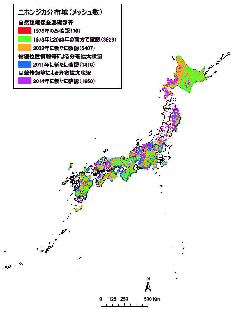 ニホンジカ分布域