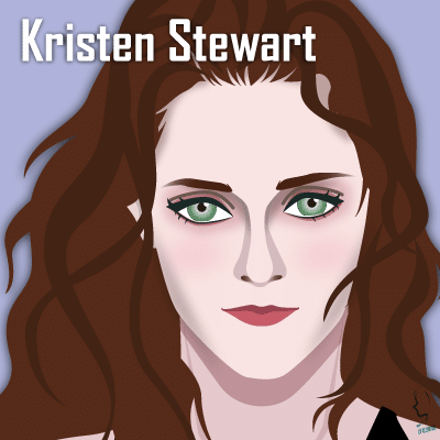 米女優『クリステン・スチュワート』のイラスト｜輝っち
