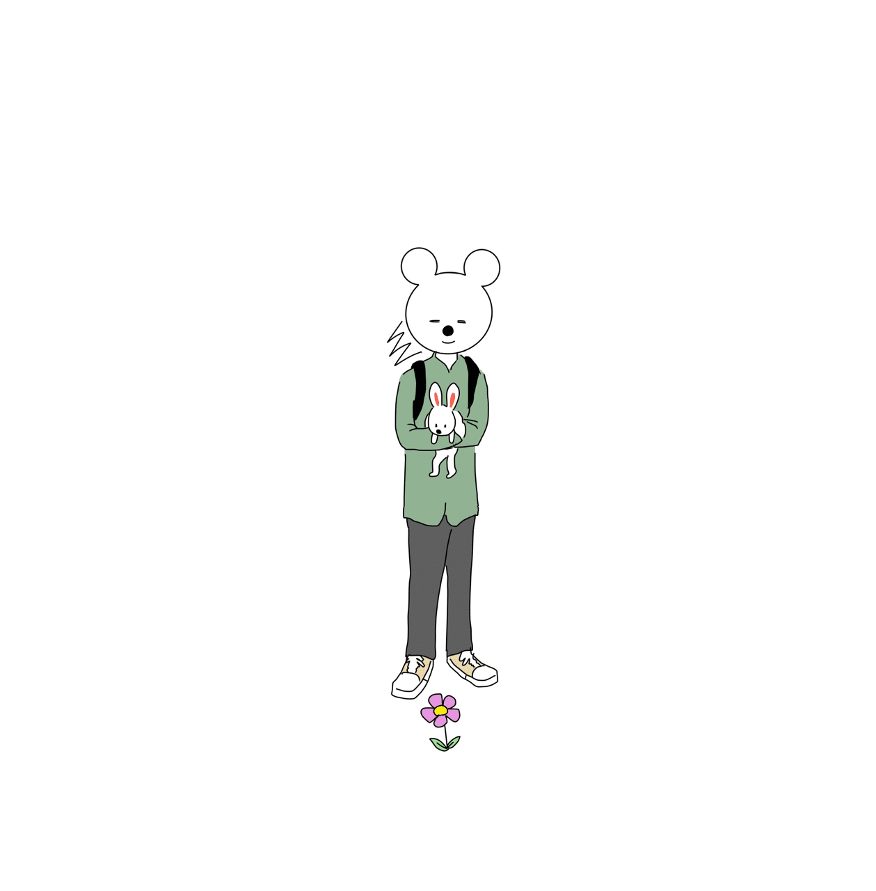 うさぎと花 まる Note
