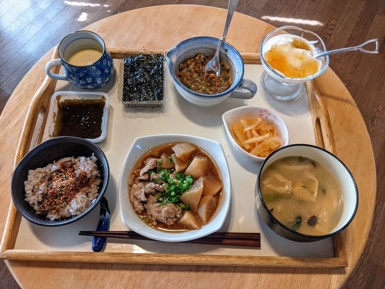 本日の朝食は豚こま大根のしみしみ煮 柘榴 Note