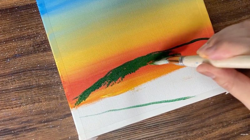 アクリル絵の具で 夕焼け空と希望の木 を描く方法 初心者が簡単に絵を描く方法 Junya Art Note