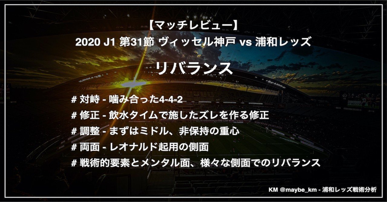 レビュー リバランス J1 第31節 ヴィッセル神戸 Vs 浦和レッズ Km 浦和戦術分析 Note