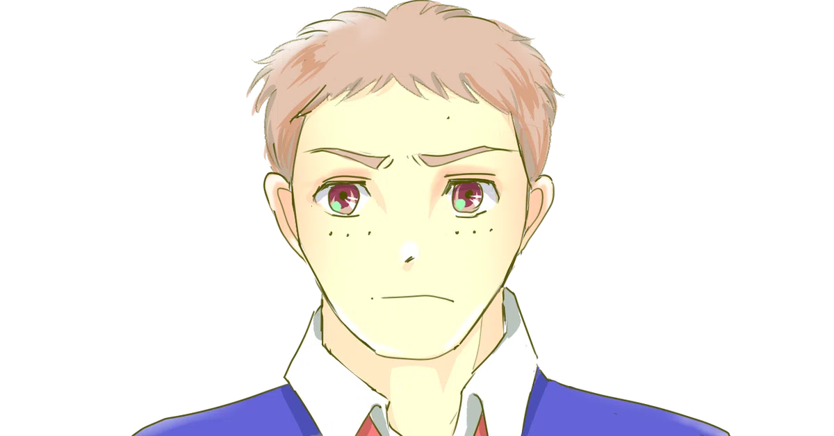 正面制服一文字眉怒り