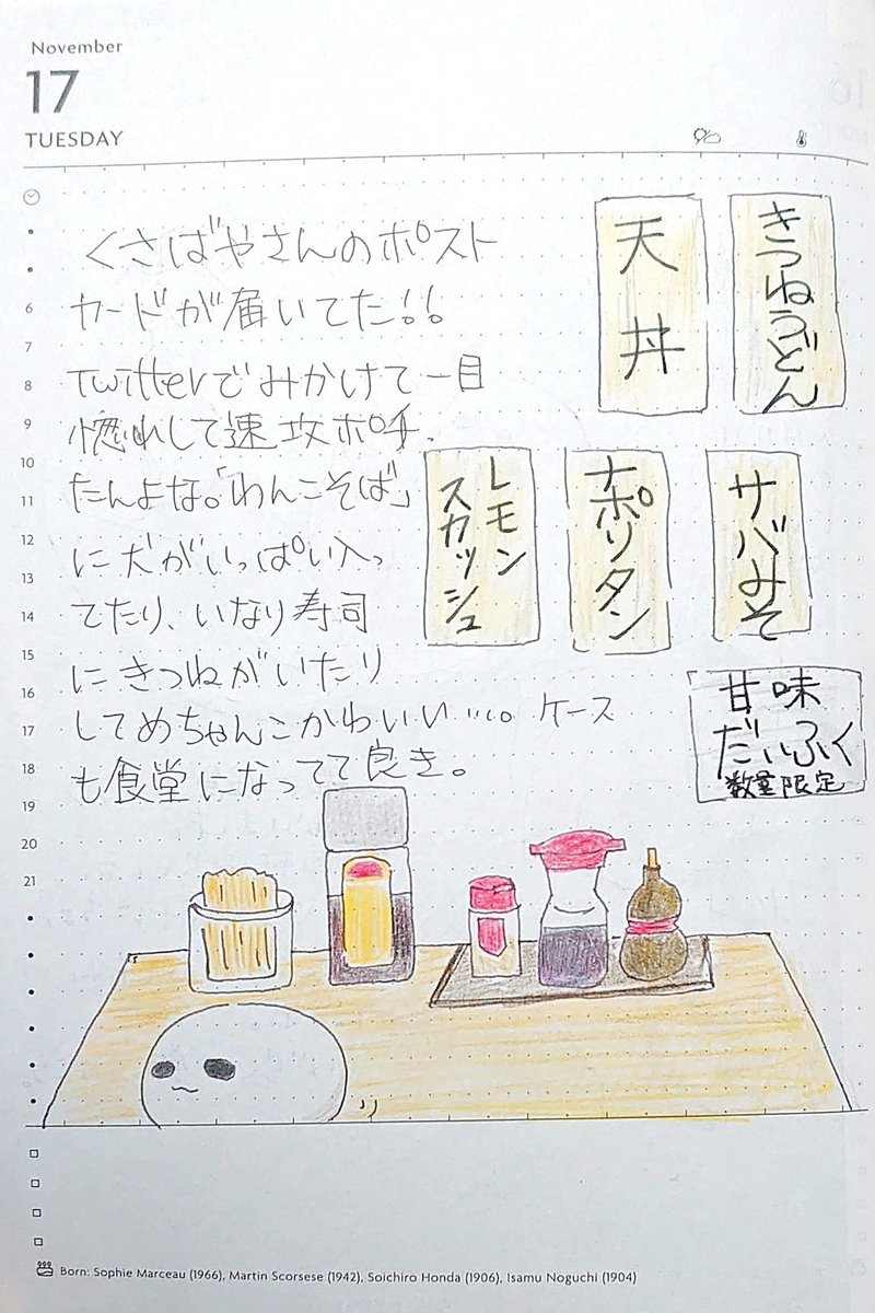 可愛いポストカードを買った 11 17の絵日記 かげろー Note