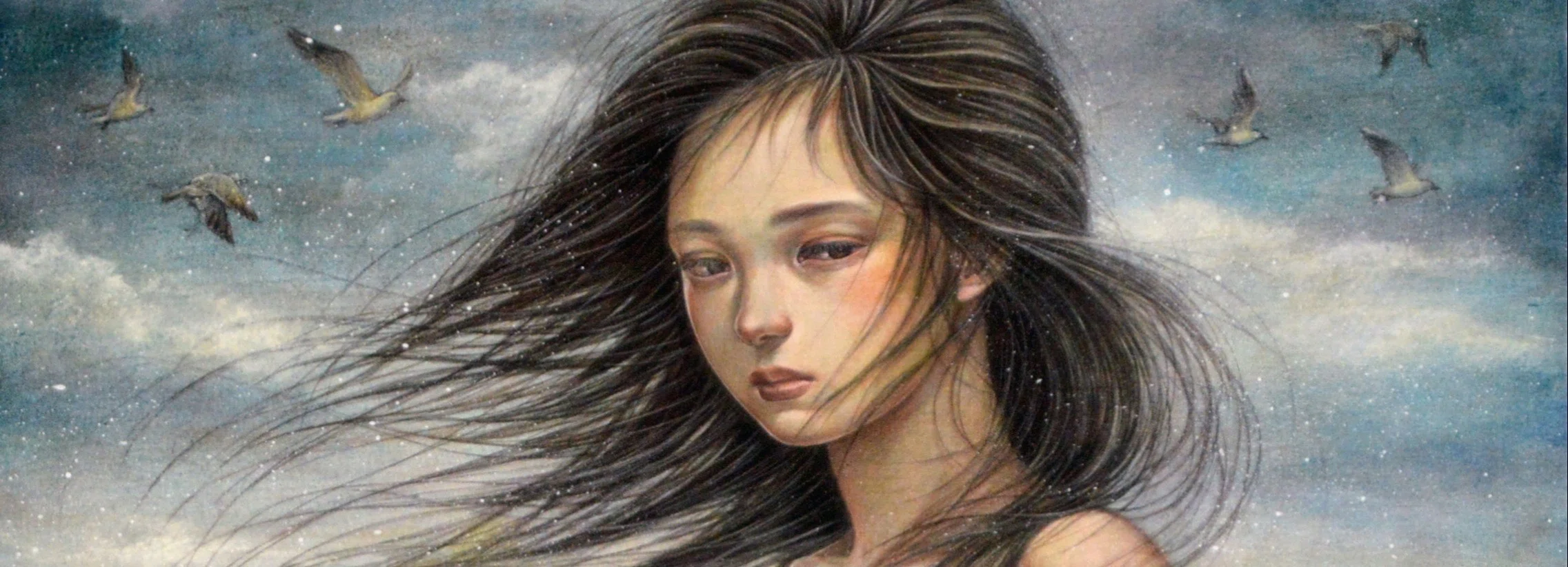 アクリル画 八頭こほり 「夢現」 女性の肖像 八頭こほり｜note フレーム付き 絵画
