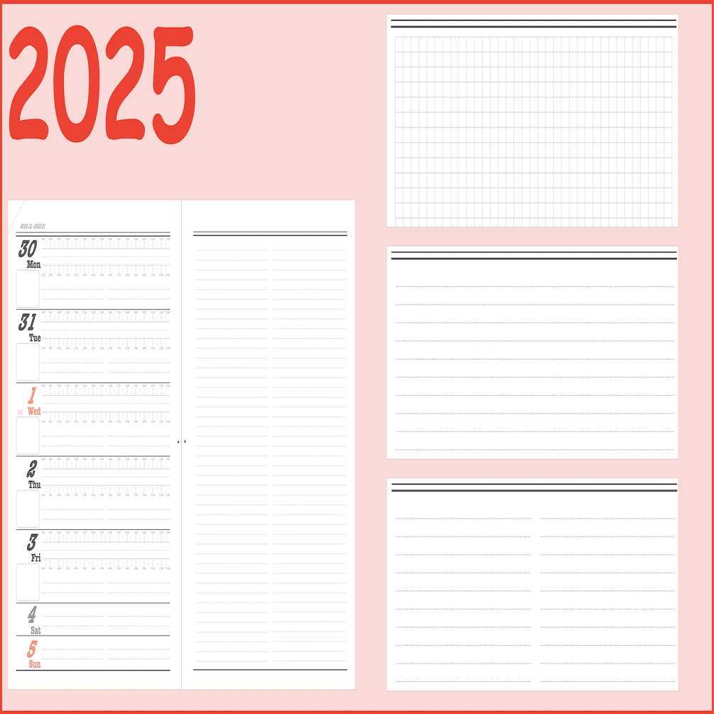 25年 縦サイズ印刷用スケジュール帳 Pdf版 106頁 Zirro Note