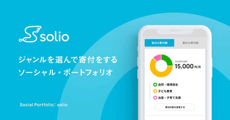 ジャンルを選んで寄付するプラットフォームsolioをリリースします。|solio|note