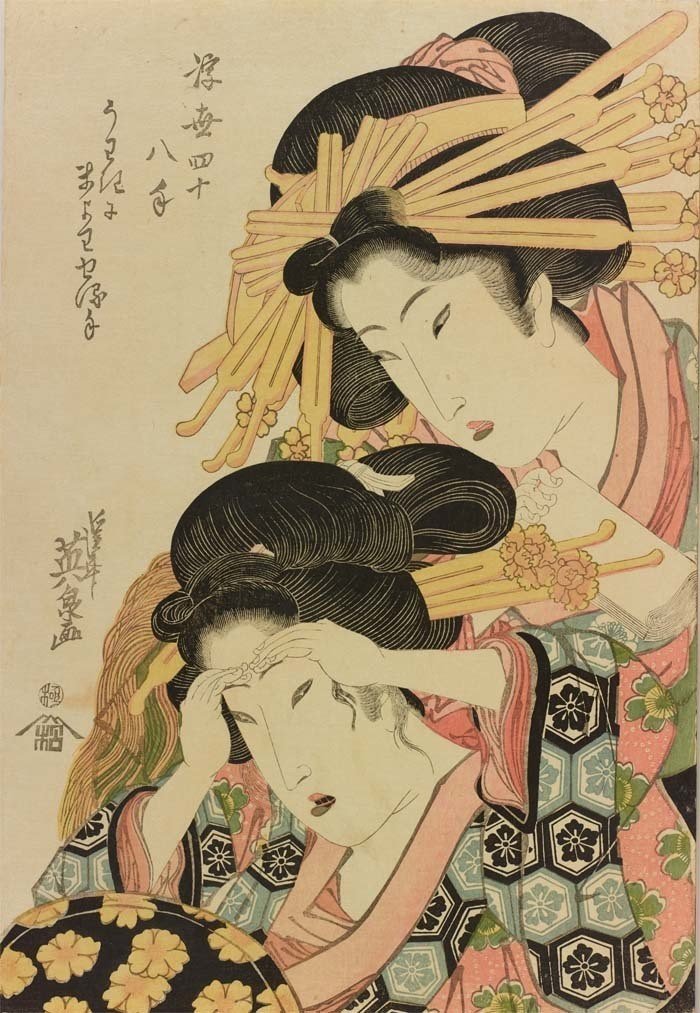花魁たちは髪にかんざしをどこまで挿すことができるのか 数えてみた 太田記念美術館 花魁たちは髪にかんざしをどこまで挿すことができるのか 数えてみた 太田記念美術館