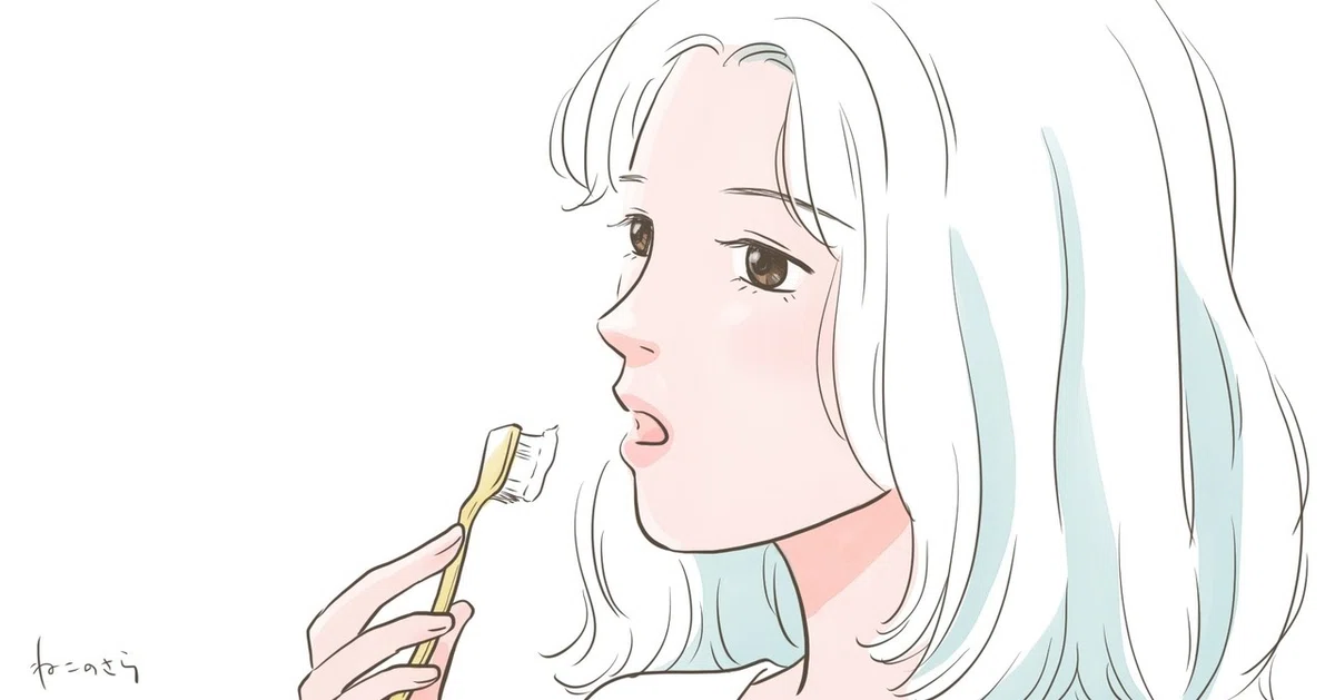 女性歯みがき_カラー