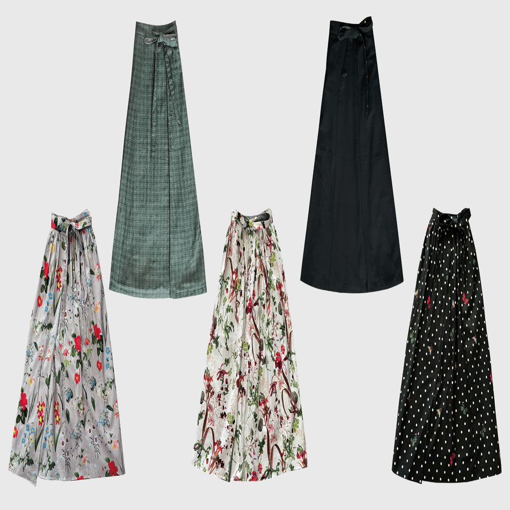 久留米絣をつかったスカートKurume Kasuri Maxiの受注生産販売の