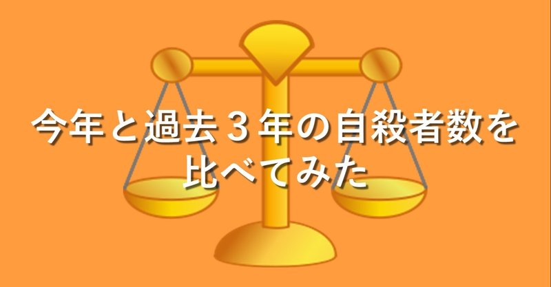 今年と過去3年の自殺者数