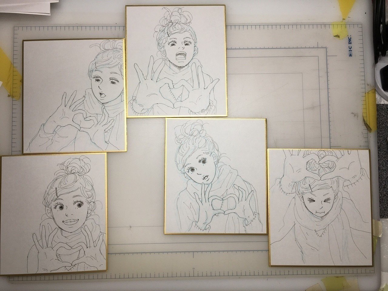 にれこスケッチ 書店さん用ミニ色紙 鴨居まさね Note