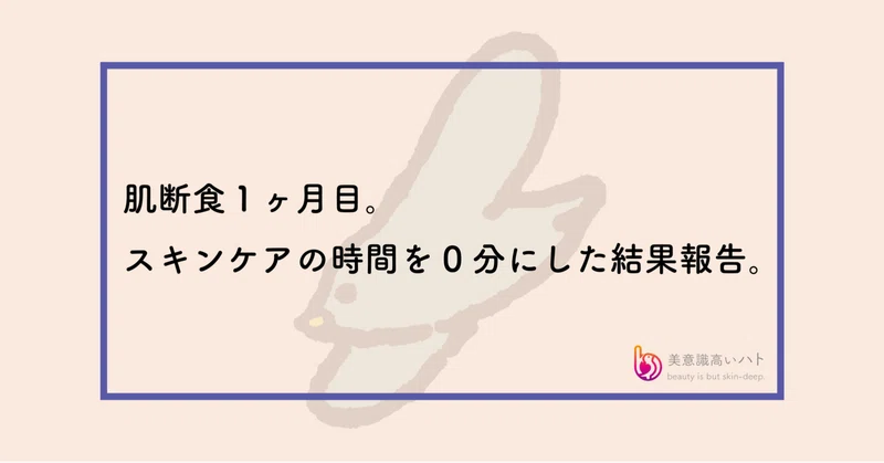 肌断食１ヶ月目 スキンケアの時間を０分にした結果報告 Hato Note