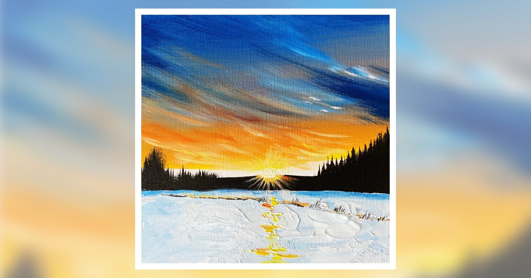 アクリル絵の具で 雪と夕日の景色 を描く方法 初心者が簡単に絵を描く方法 Junya Art Note
