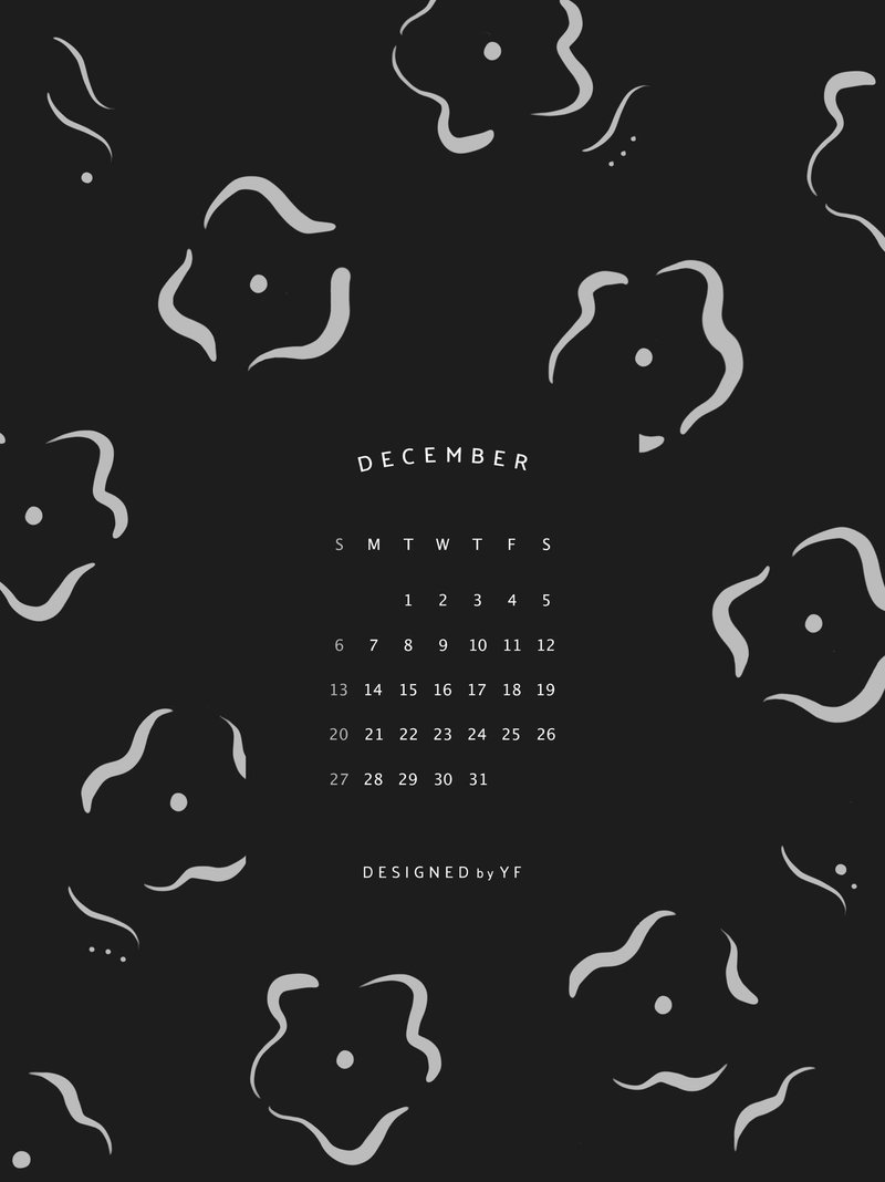 Free 年12月 Ipad壁紙カレンダー 𝗬 𝗙 Note