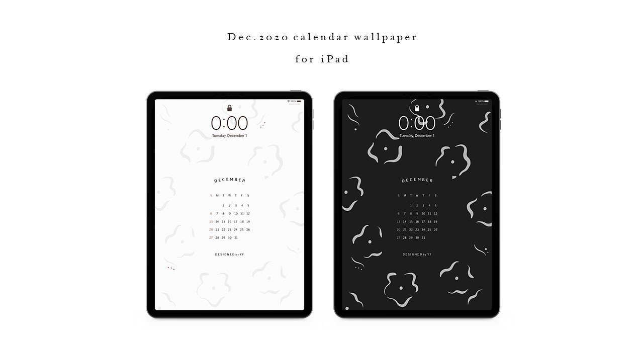 Free 年12月 Ipad壁紙カレンダー 𝗬 𝗙 Note