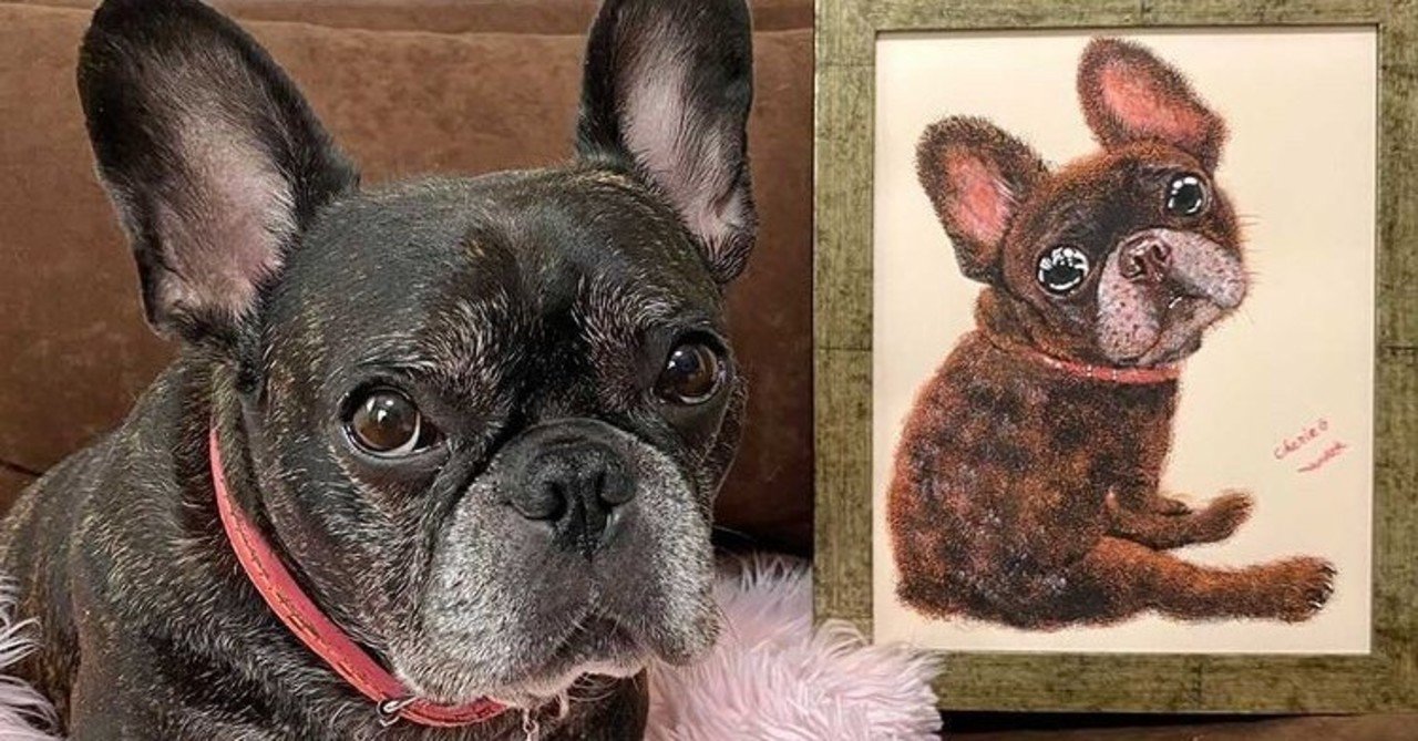 オーダーメイド絵画 フレンチブルドックのシェリちゃん 金澤麻由子 Note オーダーメイド絵画 フレンチブルドックのシェリちゃん 金澤麻由子 Note