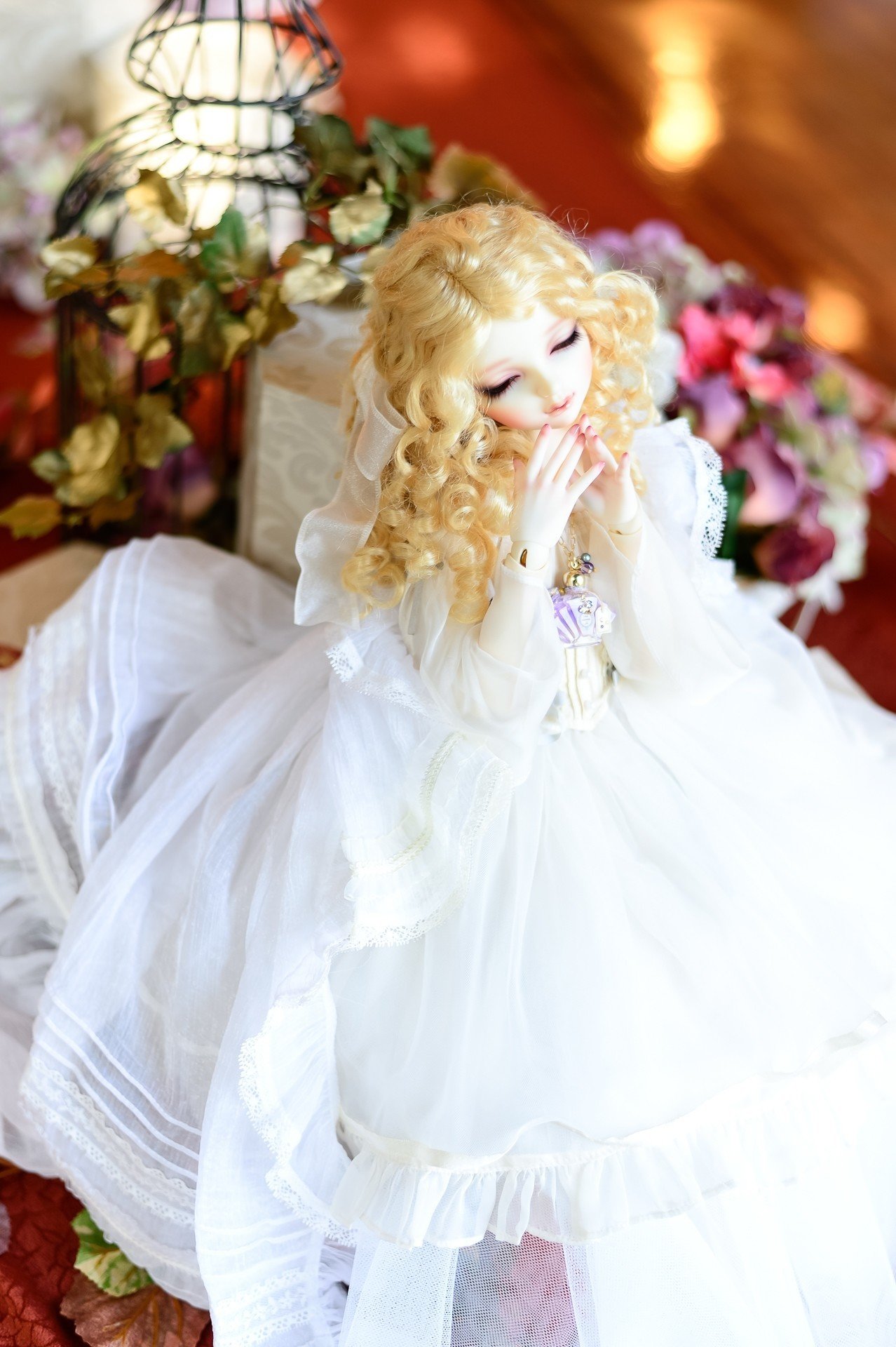 【ハンドメイド】オールビスクドール　紫陽花 ハンドメイド】オールビスクドール紫陽花