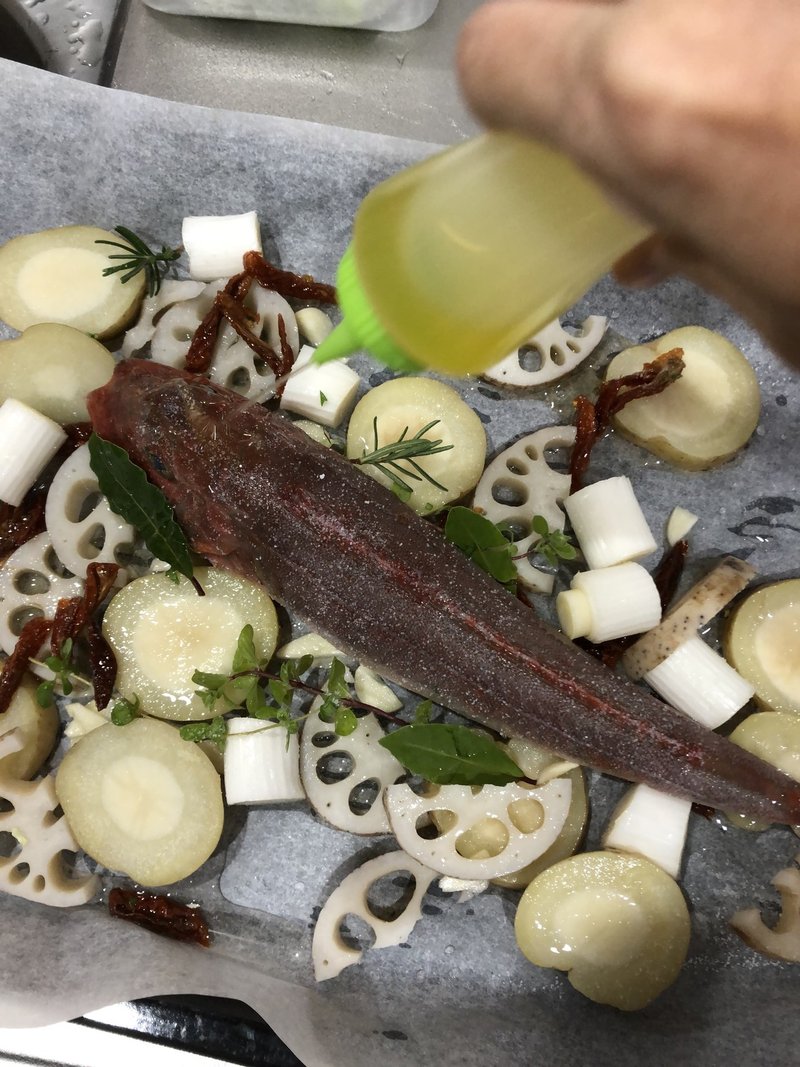 パーティーメニューno 2 ホウボウとじゃがいものオーブン焼き Mamige Note